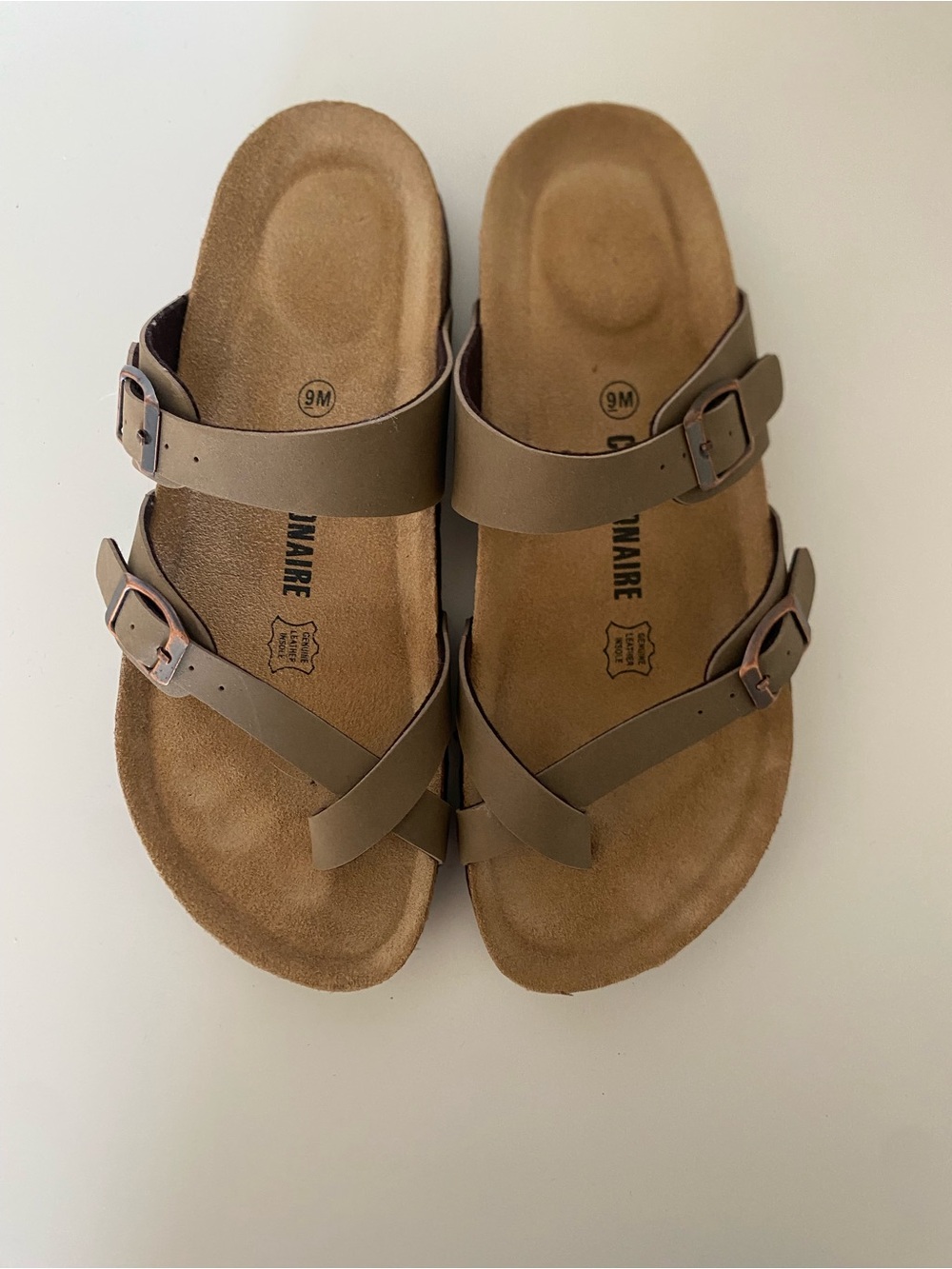 Cushionare Women's Luna Cork Footbed Sandal Size 9 Lagenlook Granola Boho EUC